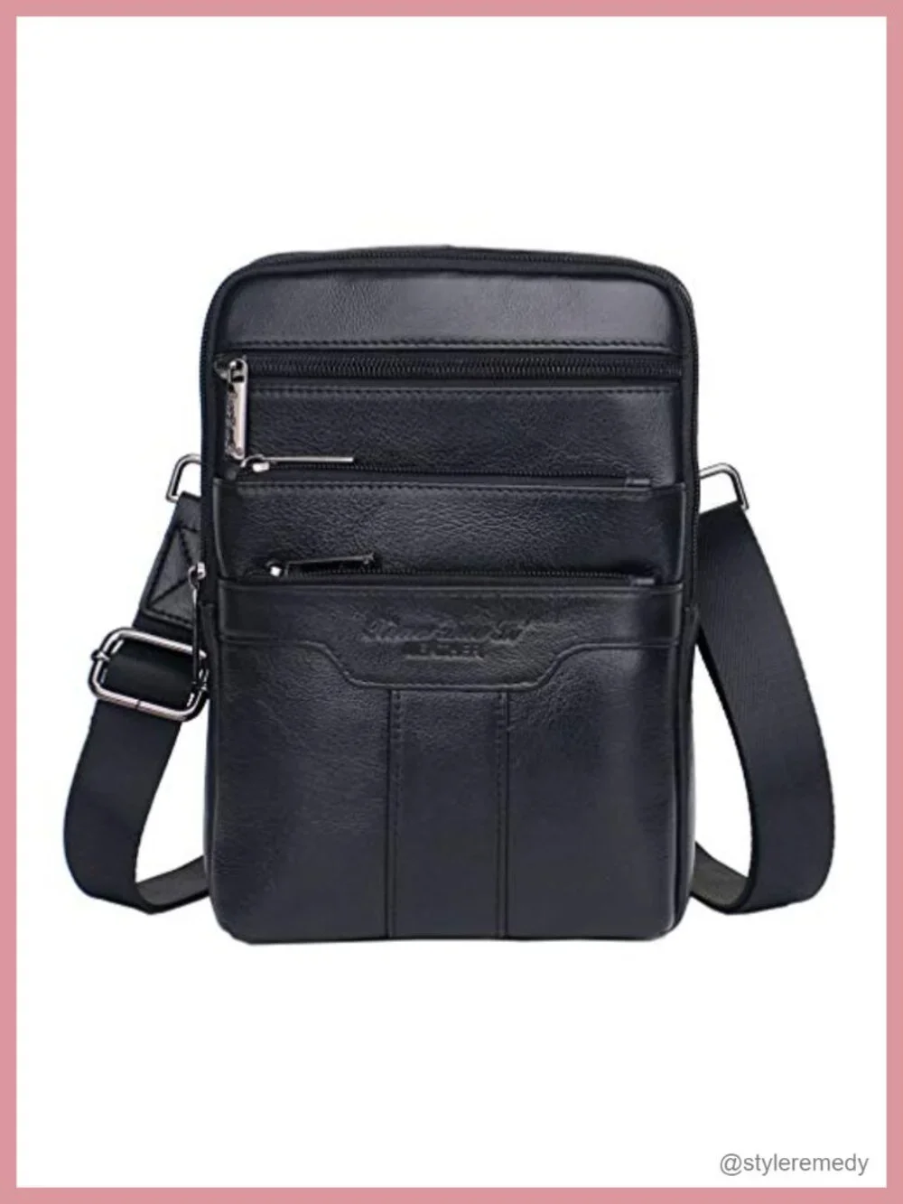 Genuine Leather Small Sling Shoulder Messenger Bag Crossbody for Men Women